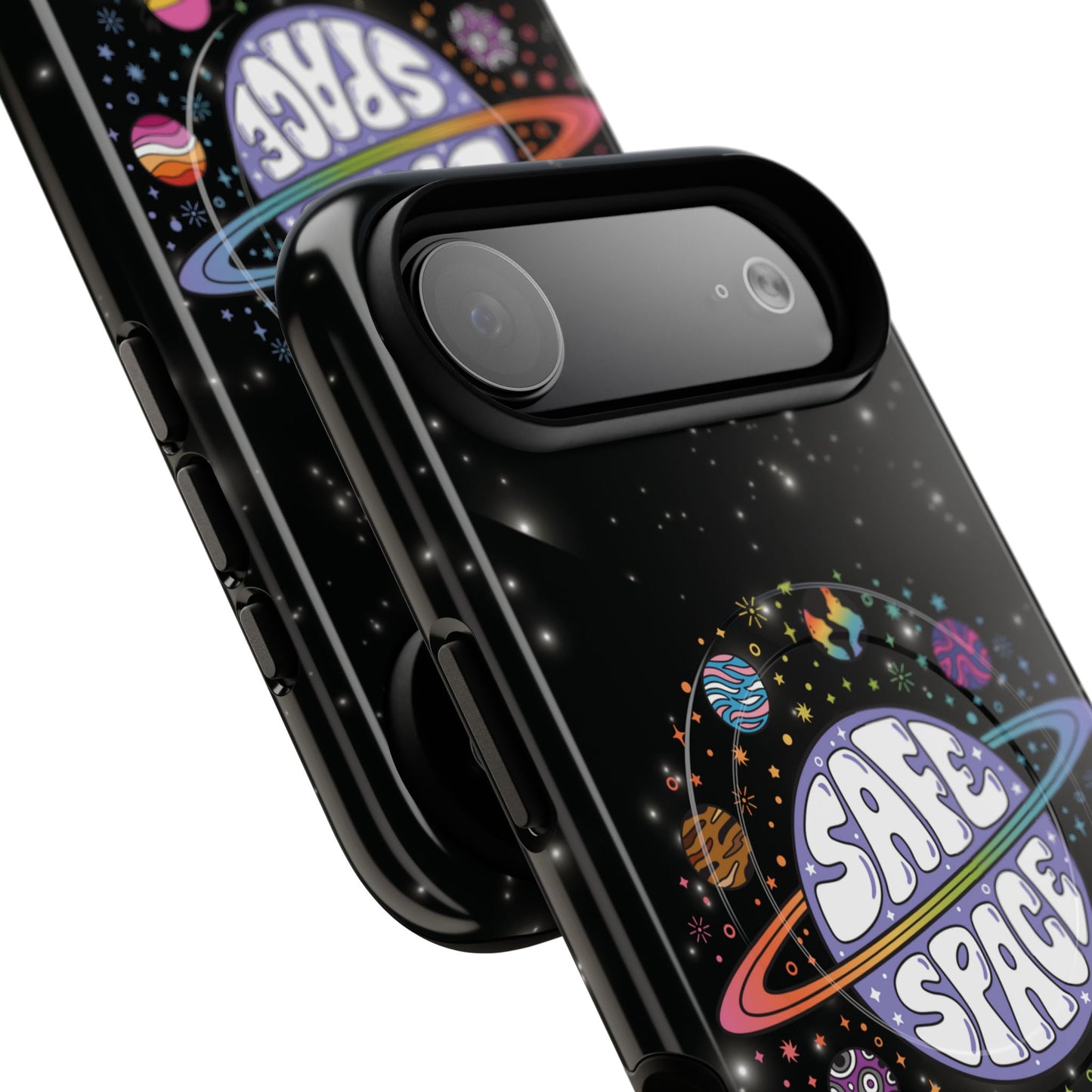 "safe space" lgbtqia+ pride galaxy magsafe® iphone case