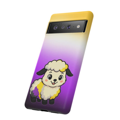 "NonbiBaaary" – Nonbinary Pride Sheep Android Tough Phone Case