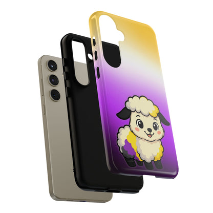 "NonbiBaaary" – Nonbinary Pride Sheep Android Tough Phone Case