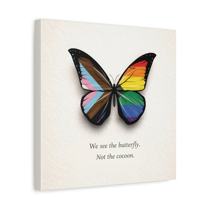 Progress Rainbow Pride Butterfly | Metamorphosis Series Canvas Wall Art
