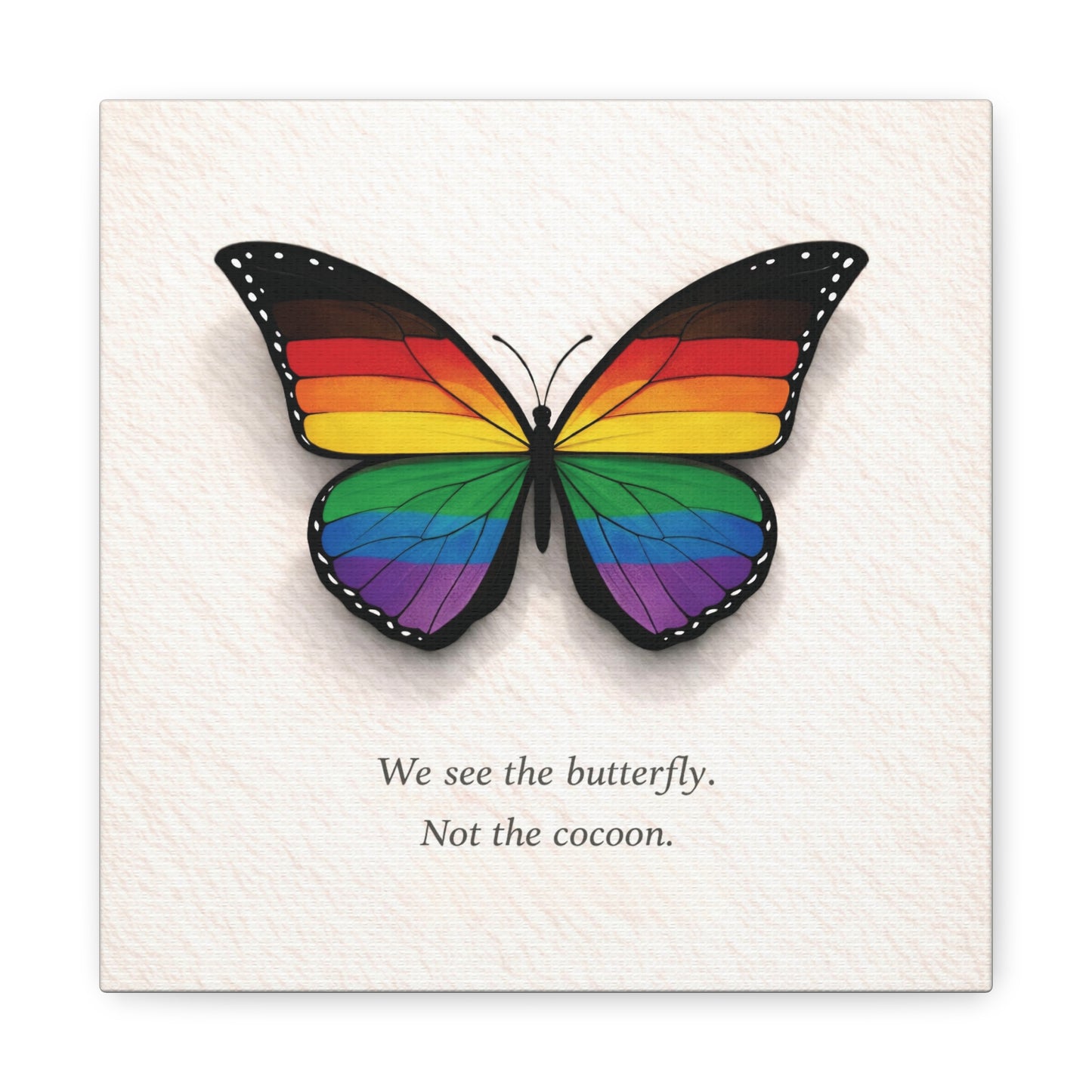 philly rainbow pride butterfly | metamorphosis series canvas wall art