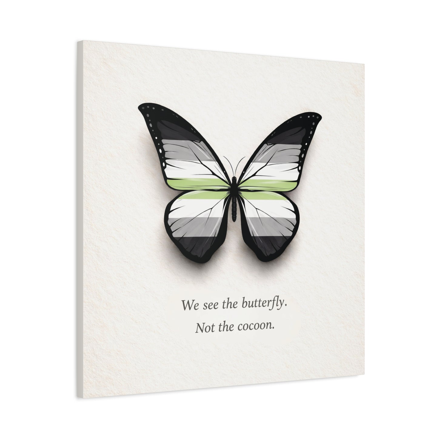 agender pride butterfly | metamorphosis series canvas wall art