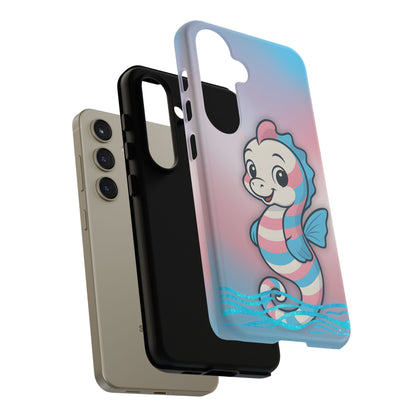 “Sea Me” – Trans Pride Seahorse Android Tough Phone Case