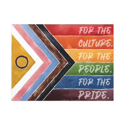 For The Culture. For The People. For The Pride. | Progress Pride Flag Canvas Wall Art
