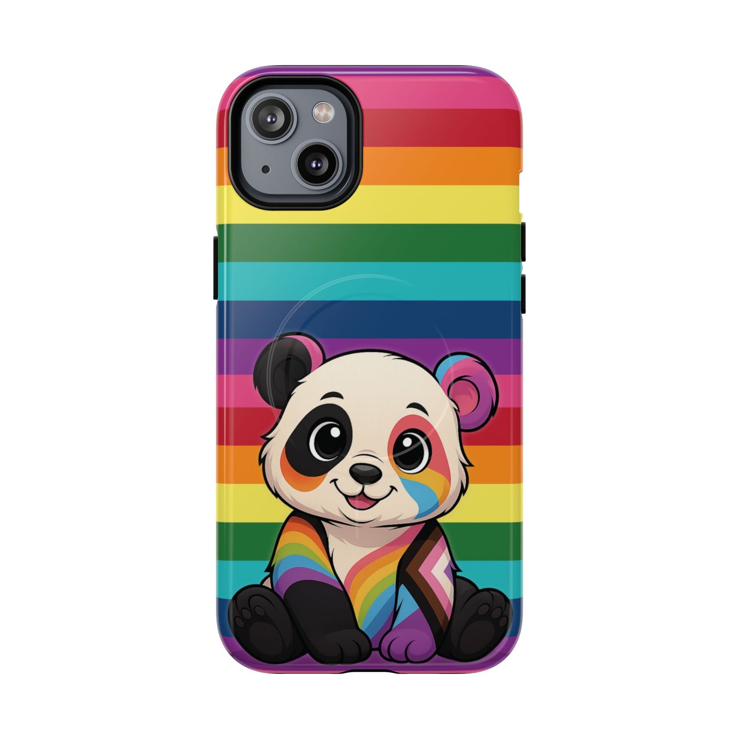 "pridecub" – progress + rainbow pride panda magsafe® iphone tough case