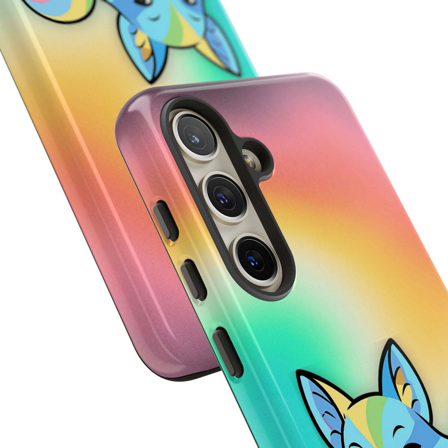 "queer as a fox" – queer pride fox android tough phone case