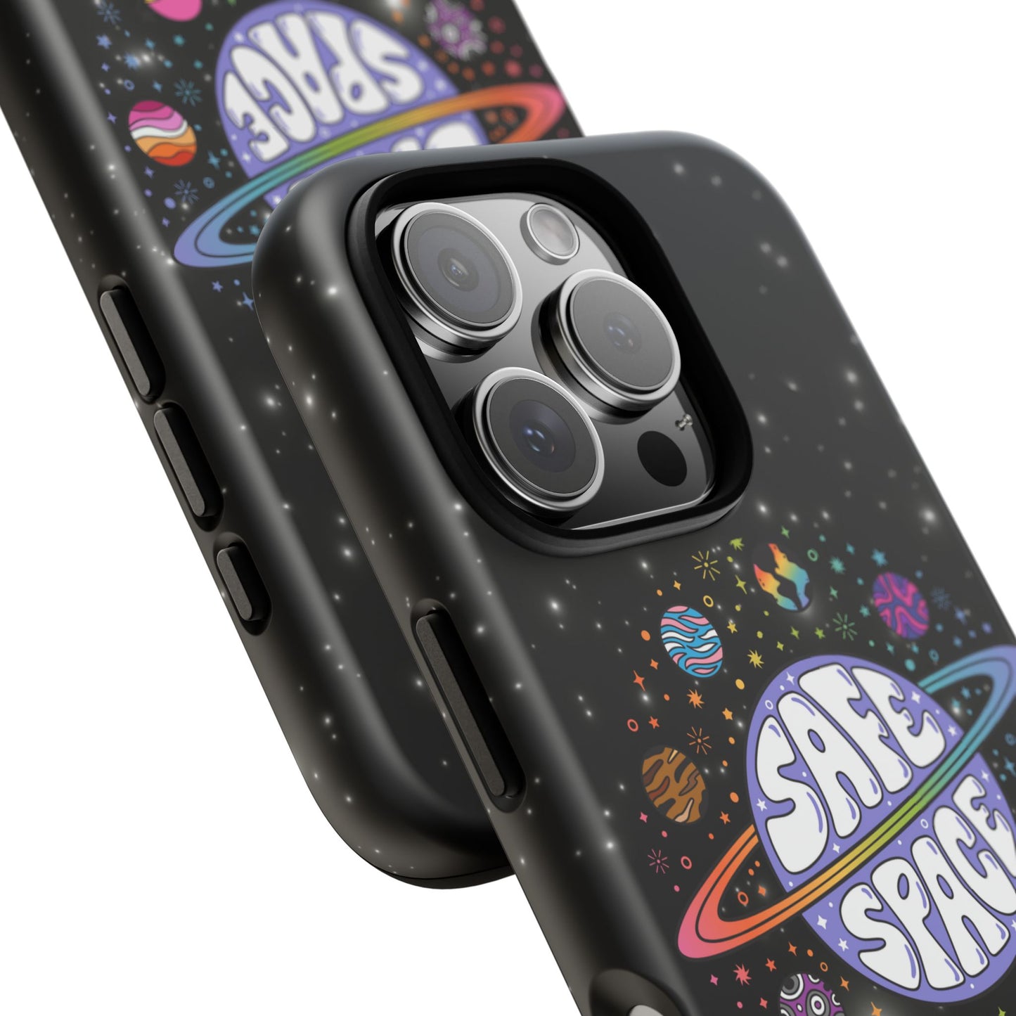 "safe space" lgbtqia+ pride galaxy android tough phone case
