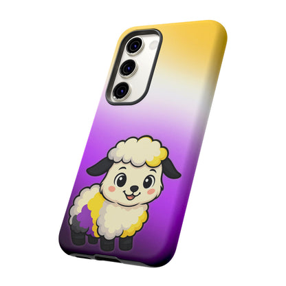 "NonbiBaaary" – Nonbinary Pride Sheep Android Tough Phone Case