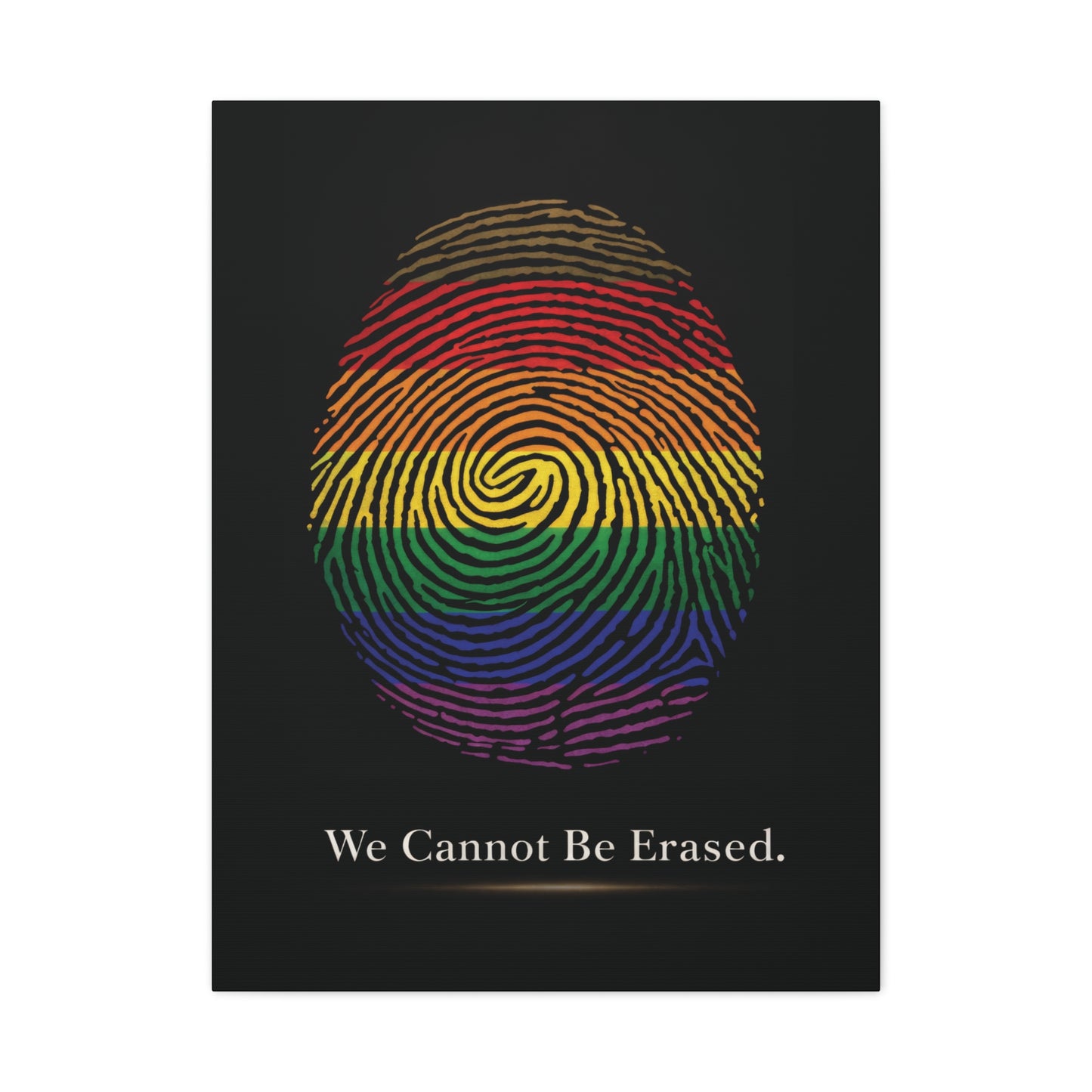 we cannot be erased | lgbtq pride fingerprint canvas wall art