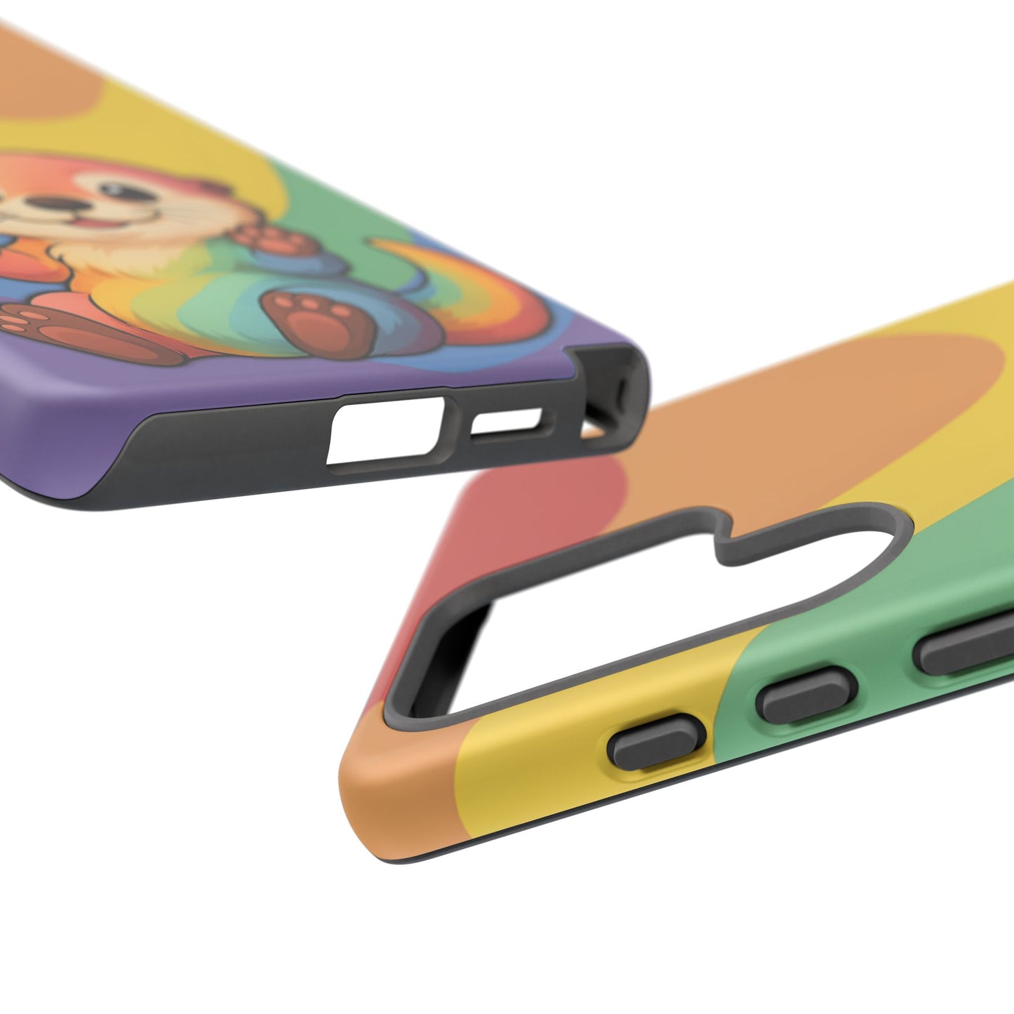 “otterly queer” – retro rainbow pride otter android tough phone case