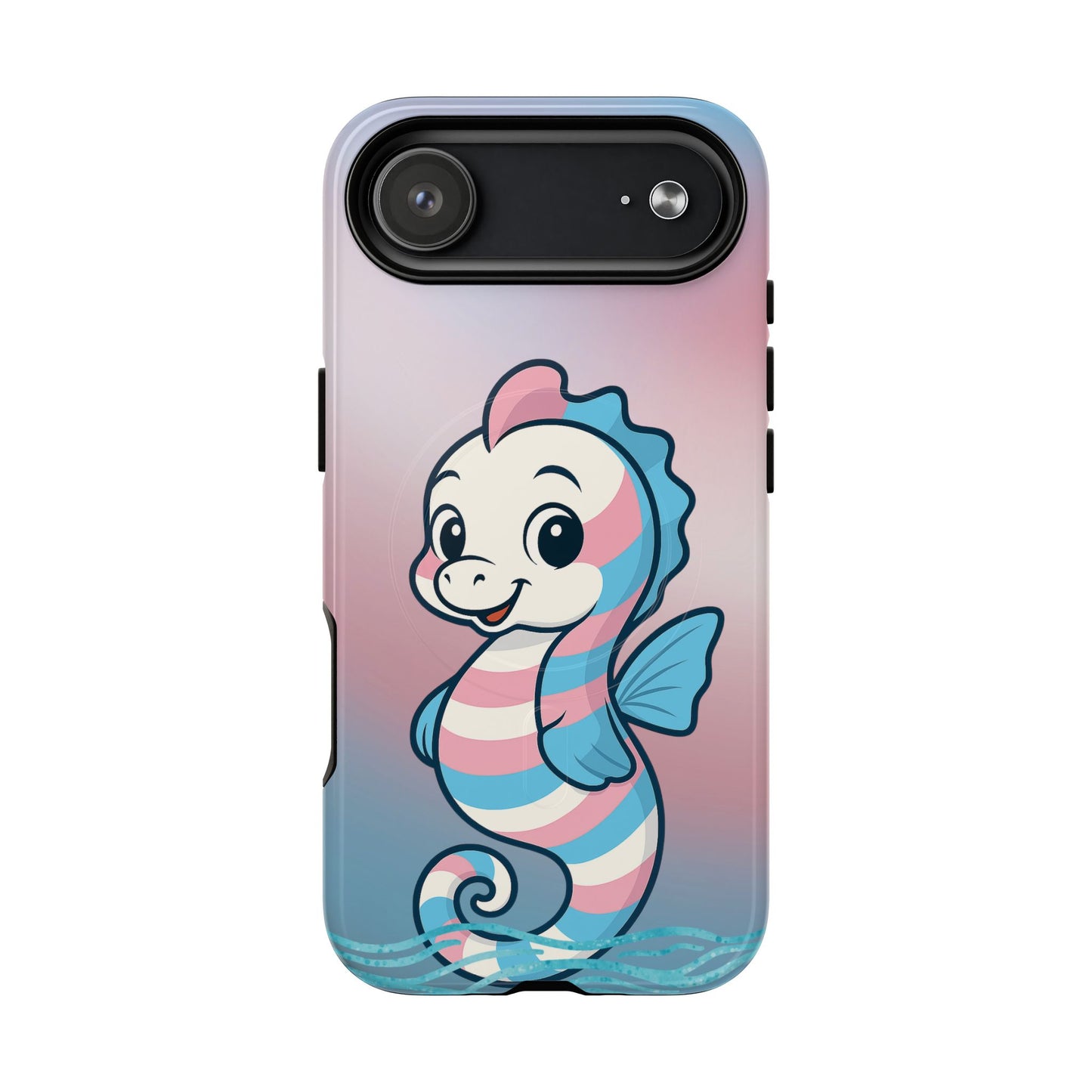 "sea me" – trans pride seahorse magsafe® iphone tough case
