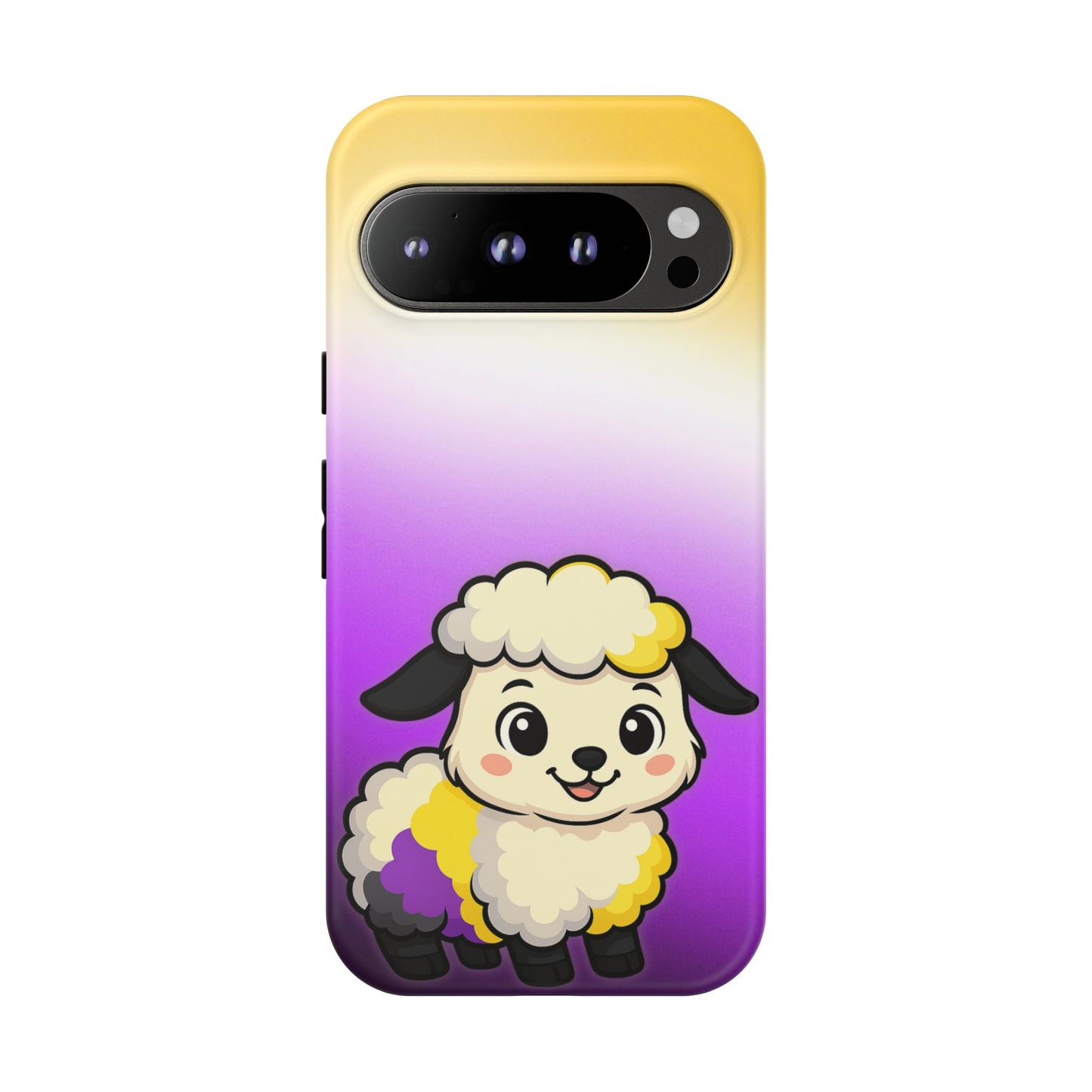 "nonbibaaary" – nonbinary pride sheep android tough phone case