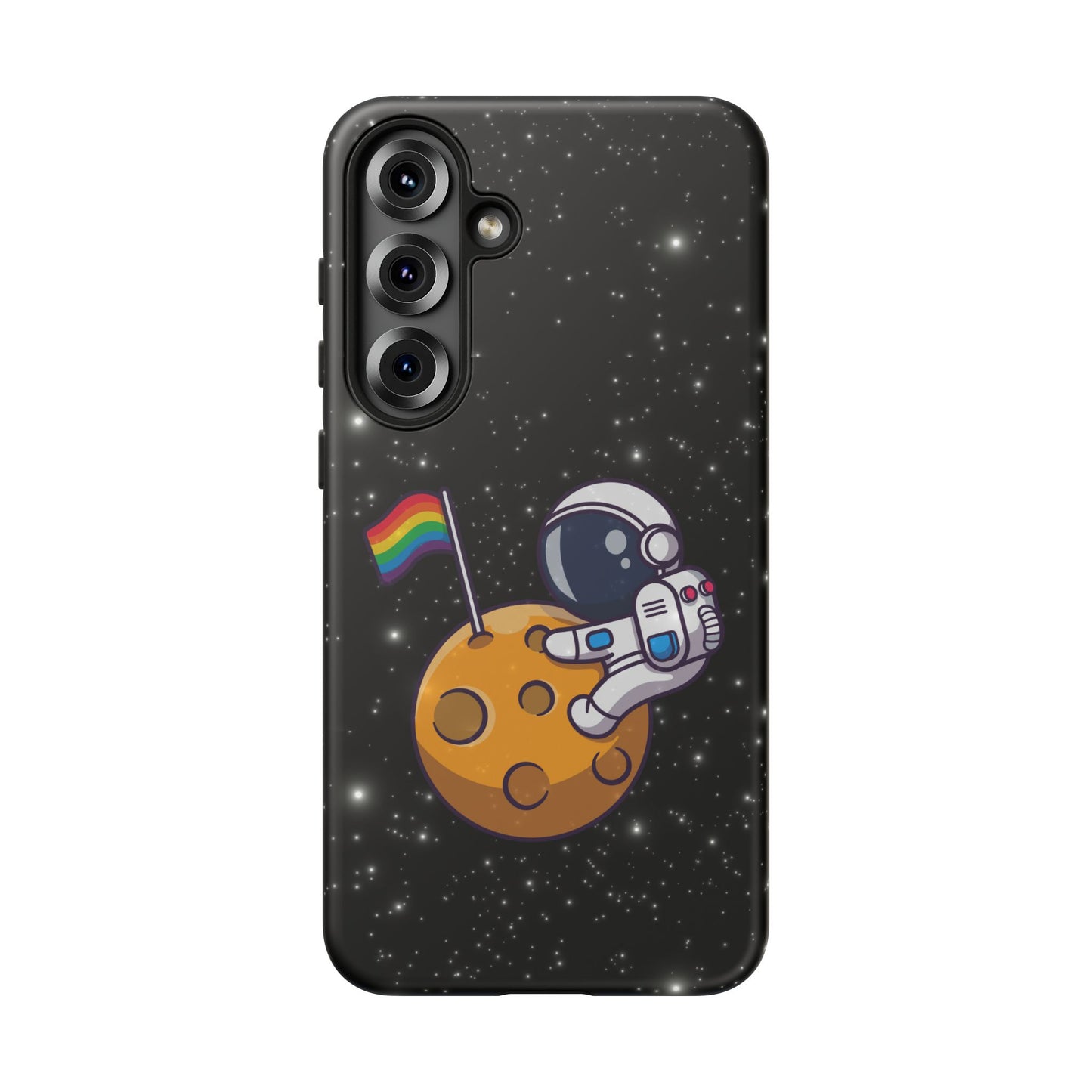 "cosmic queer" lgbtqia+ android astronaut tough phone case