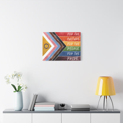 For The Culture. For The People. For The Pride. | Progress Pride Flag Canvas Wall Art
