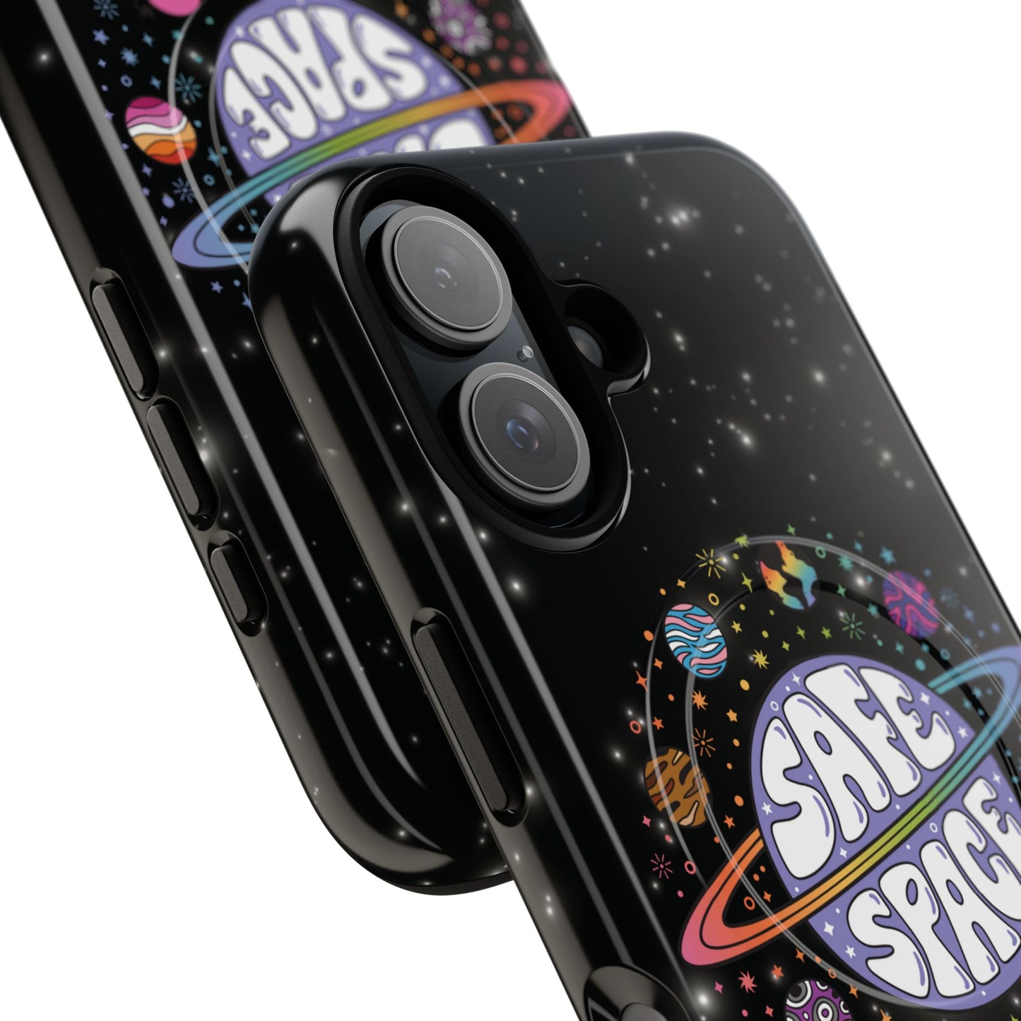 "safe space" lgbtqia+ pride galaxy magsafe® iphone case