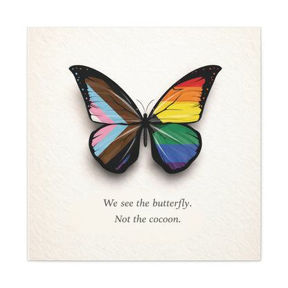 Progress Rainbow Pride Butterfly | Metamorphosis Series Canvas Wall Art