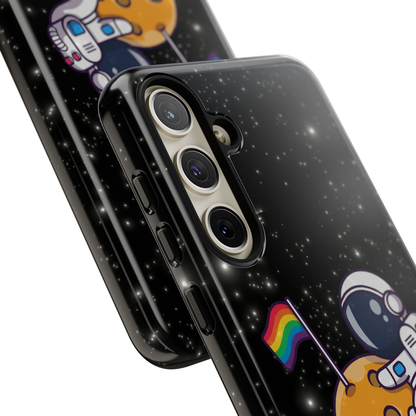 "cosmic queer" lgbtqia+ android astronaut tough phone case