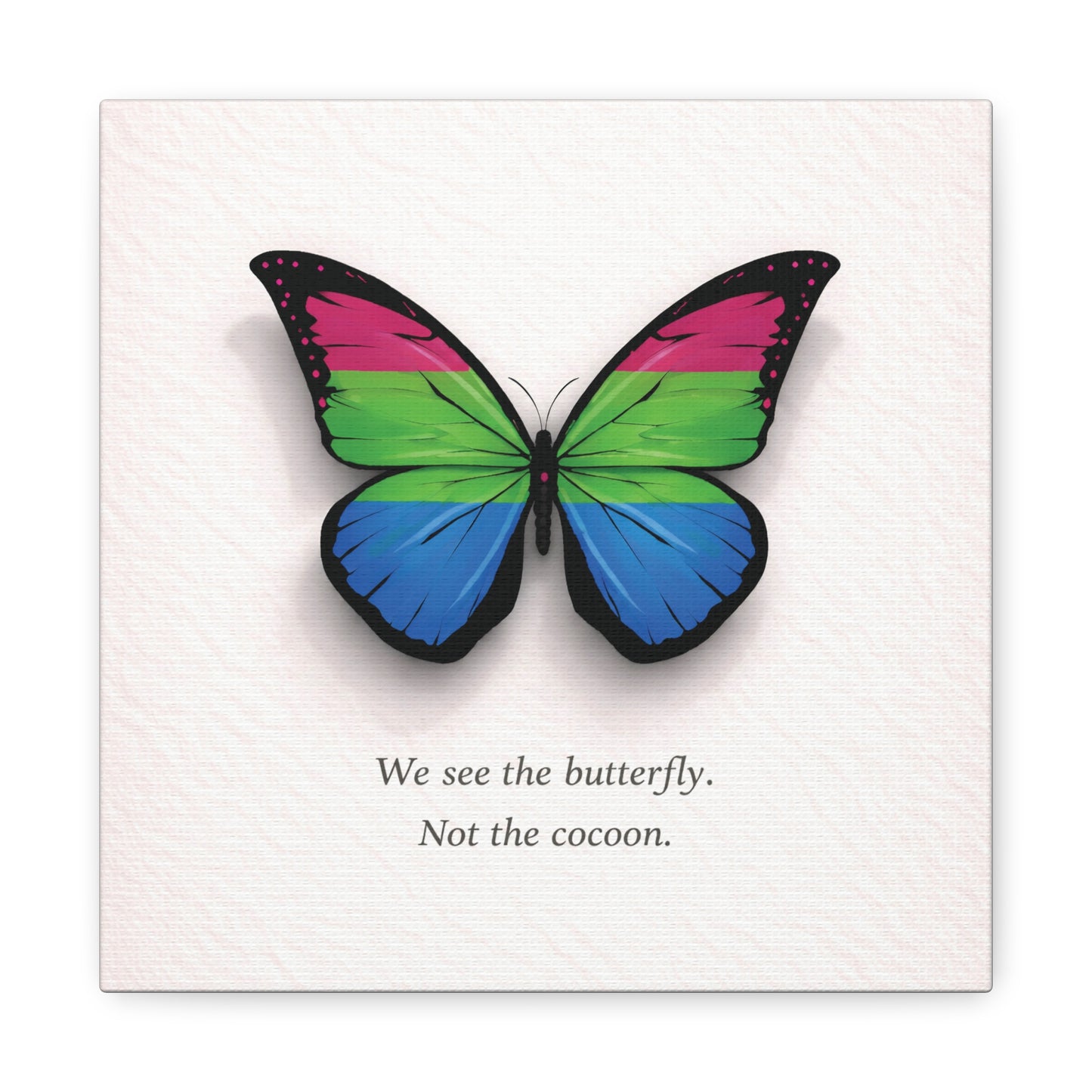 poly pride butterfly | metamorphosis series canvas wall art