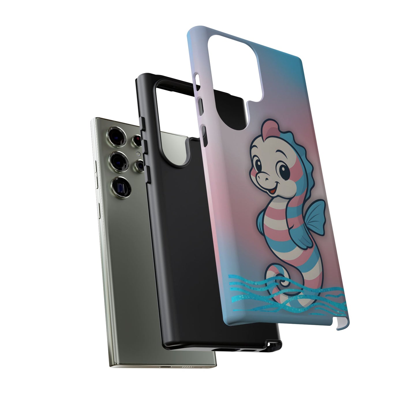 “sea me” – trans pride seahorse android tough phone case