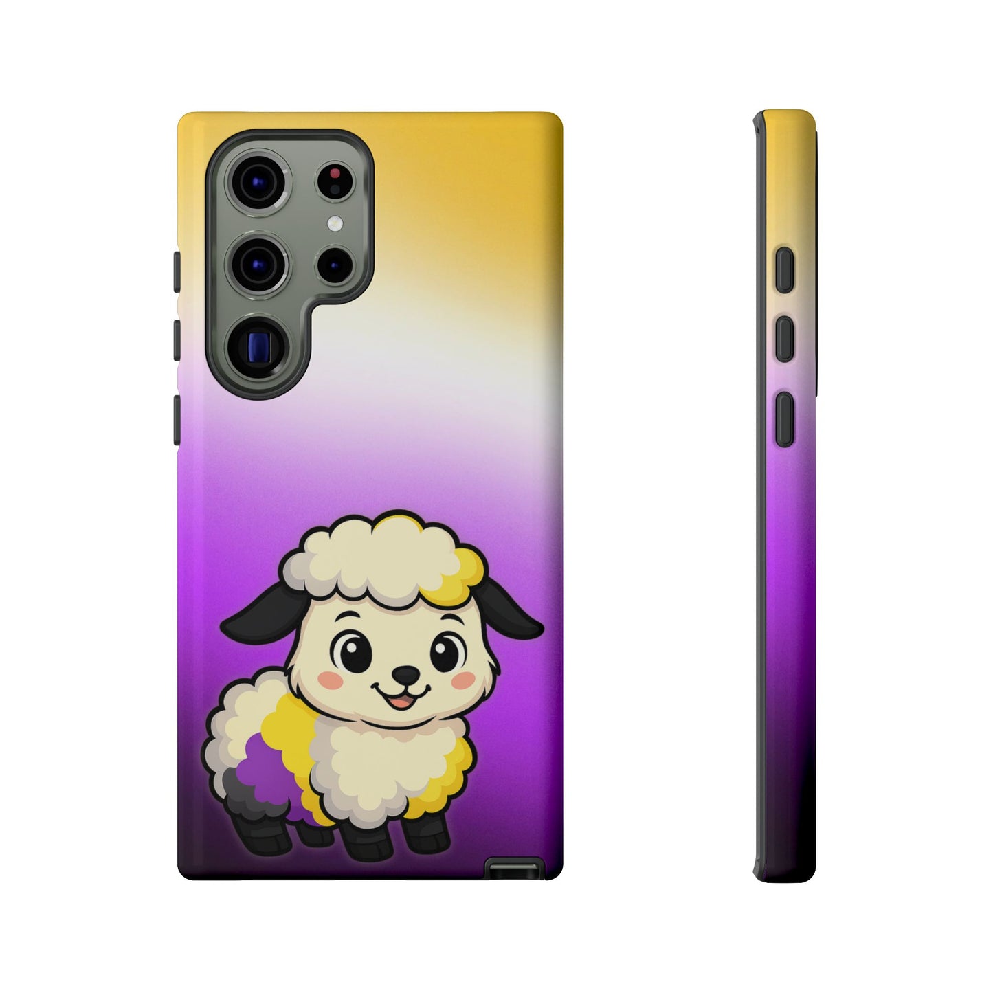 "nonbibaaary" – nonbinary pride sheep android tough phone case