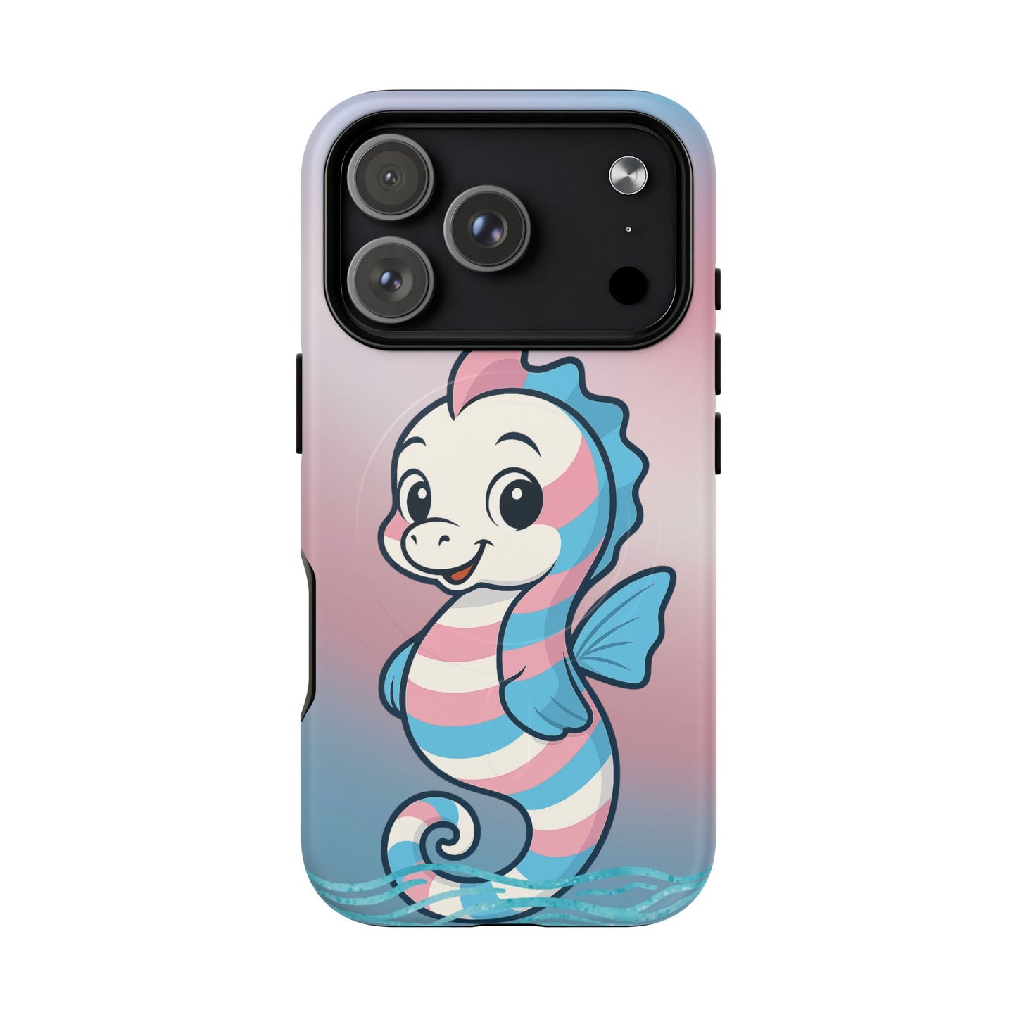 "sea me" – trans pride seahorse magsafe® iphone tough case