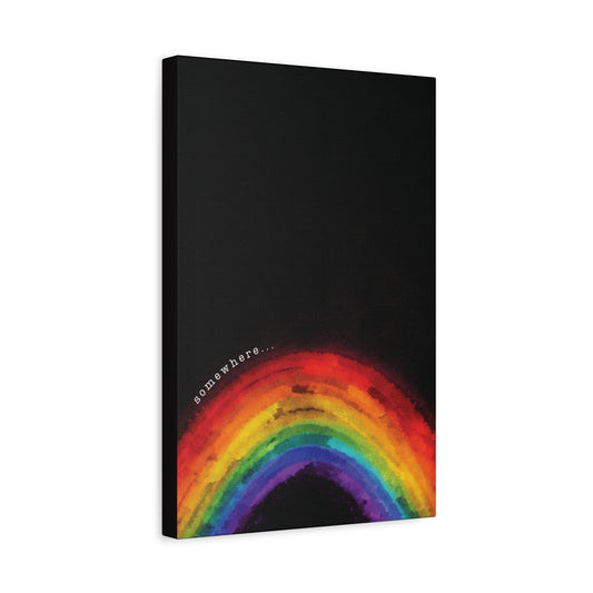 Somewhere. | Vibrant Abstract Watercolor Rainbow Canvas Wall Art