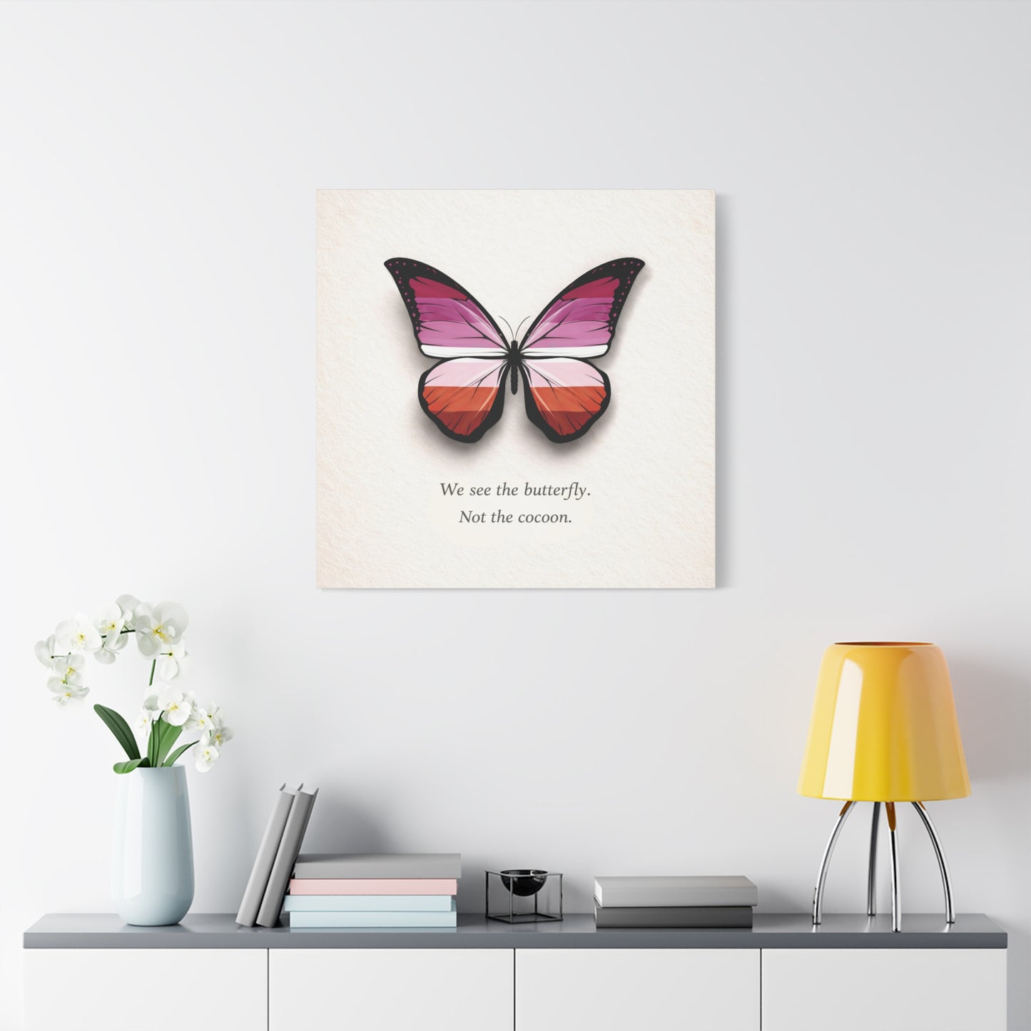 lesbian pride butterfly | metamorphosis series canvas wall art