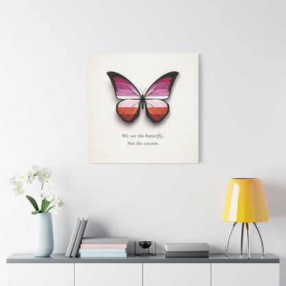Lesbian Pride Butterfly | Metamorphosis Series Canvas Wall Art