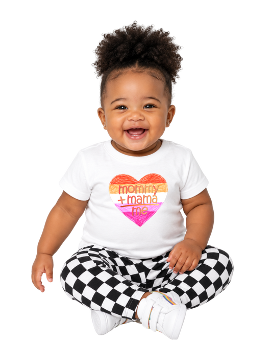 “Mommy + Mama + Me” Baby Jersey T-Shirt