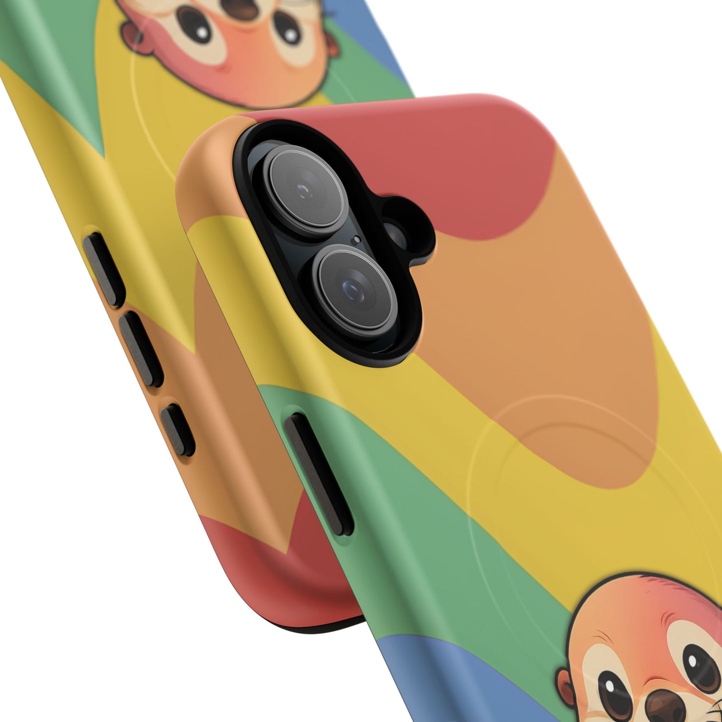 “otterly queer” – retro rainbow pride otter magsafe® iphone tough case