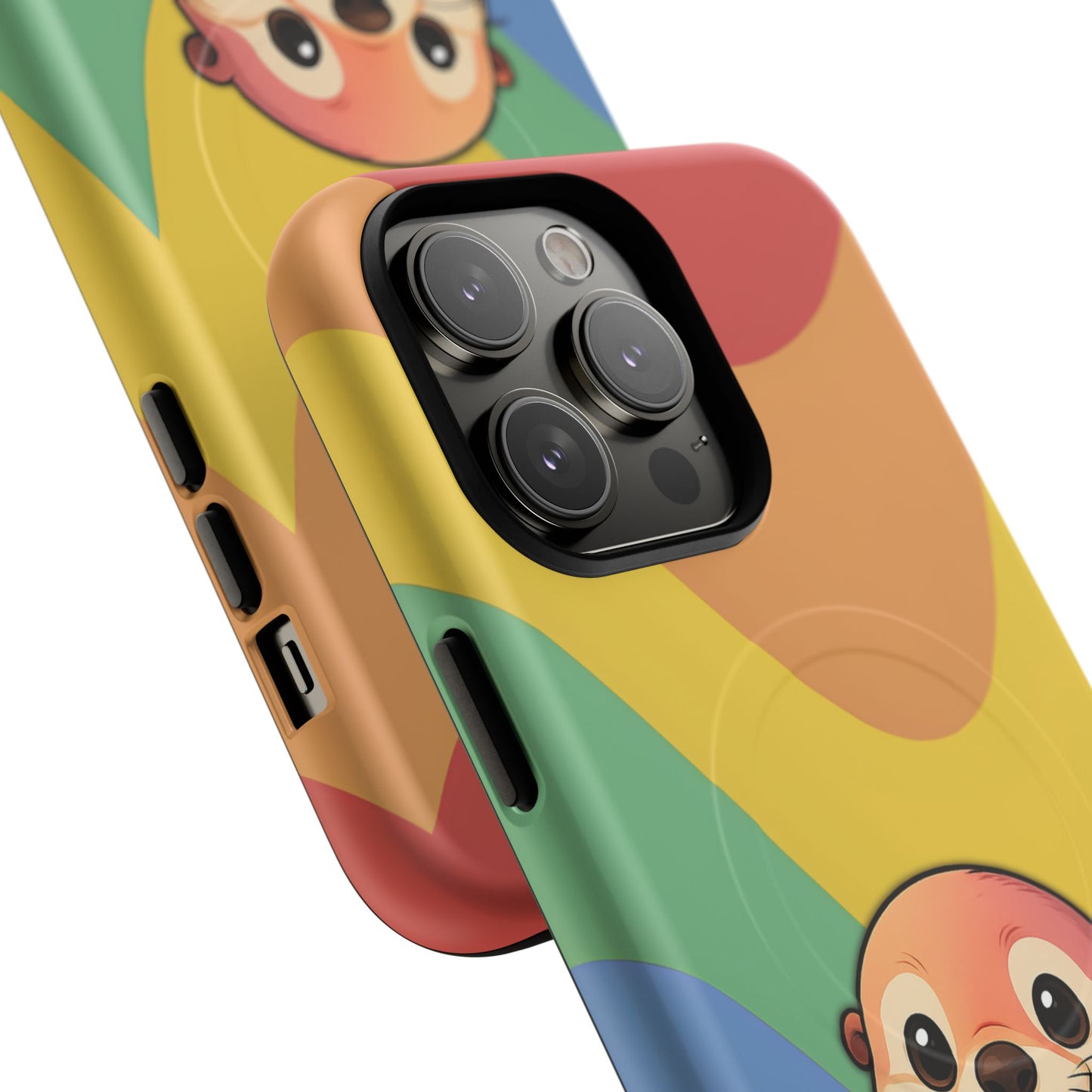 “otterly queer” – retro rainbow pride otter magsafe® iphone tough case
