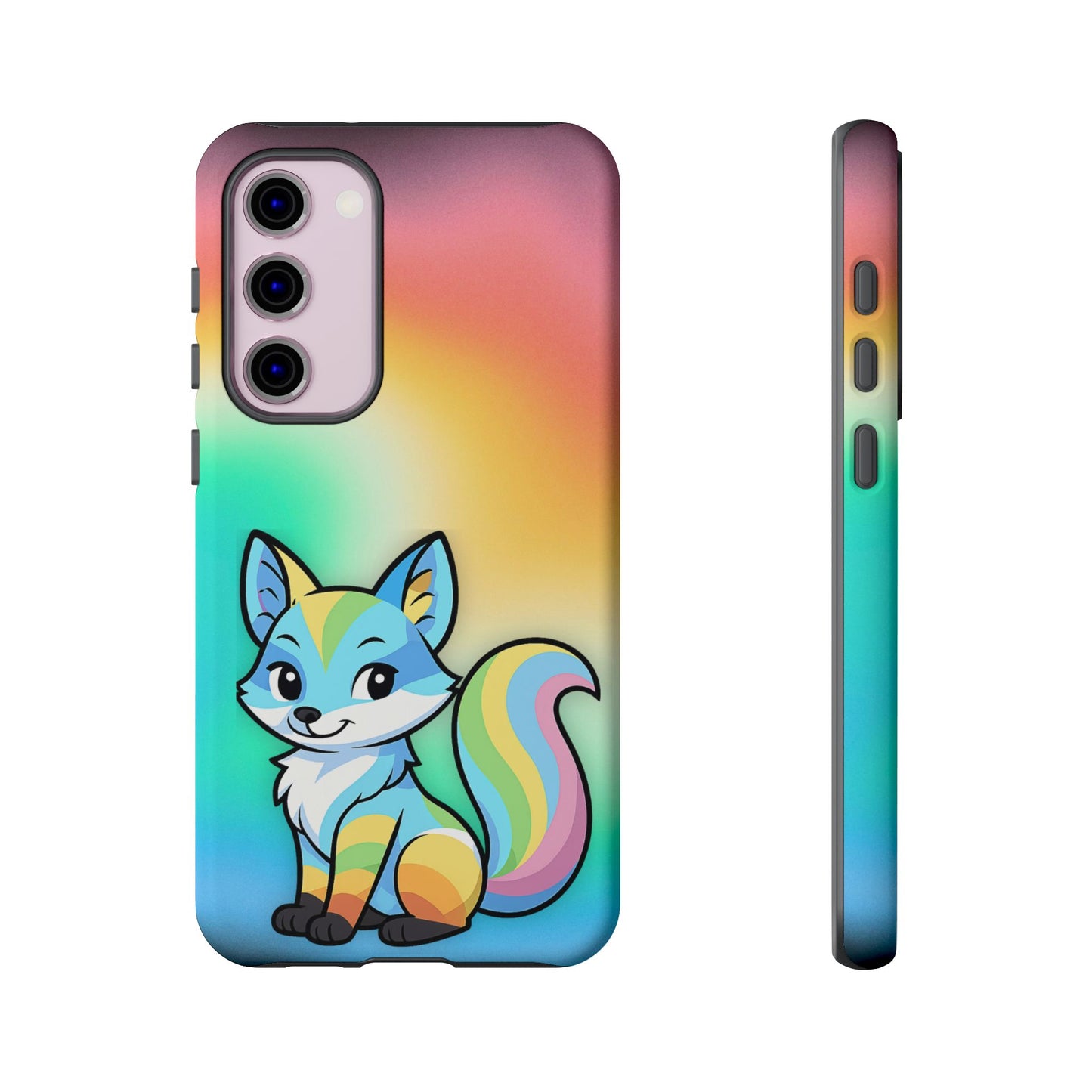 "queer as a fox" – queer pride fox android tough phone case