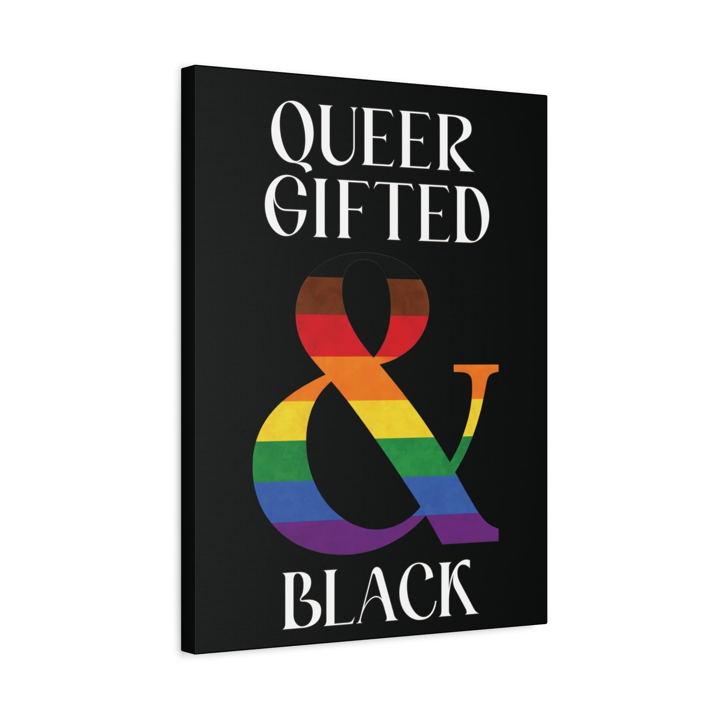 queer, gifted and black | lgbtq pride statement canvas wall art