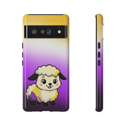 "NonbiBaaary" – Nonbinary Pride Sheep Android Tough Phone Case