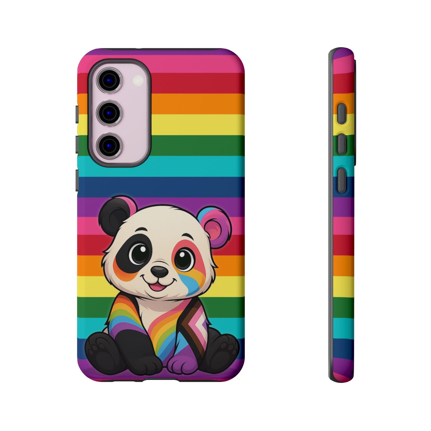 "pridecub" – progress + rainbow pride panda android tough phone case