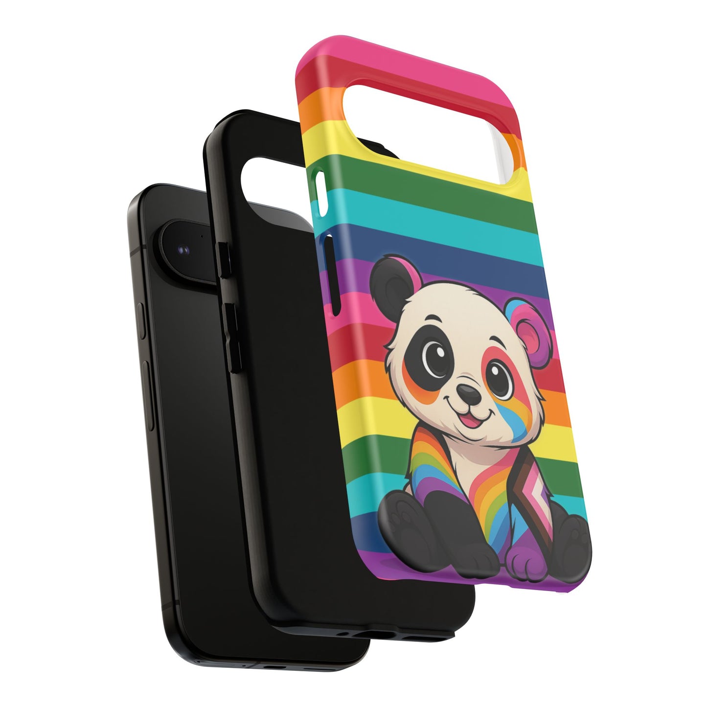 "pridecub" – progress + rainbow pride panda android tough phone case