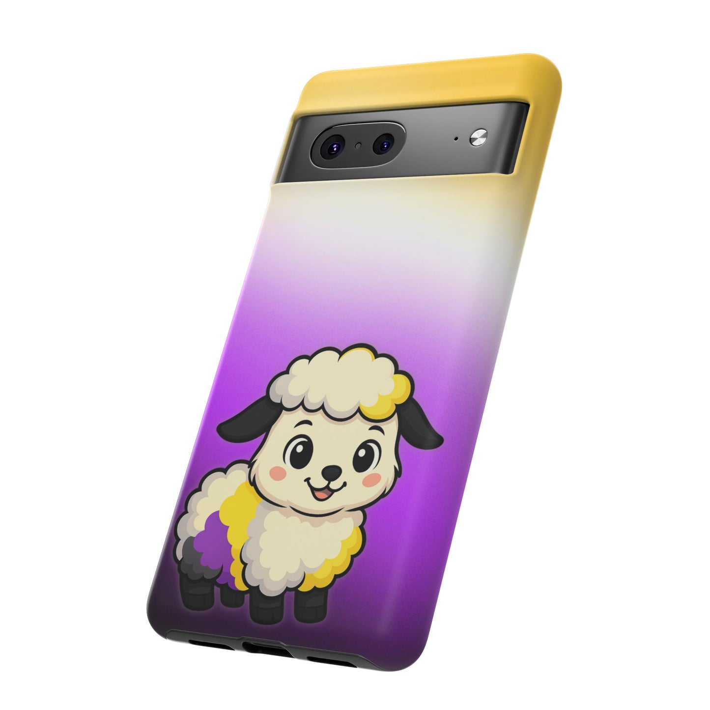 "nonbibaaary" – nonbinary pride sheep android tough phone case
