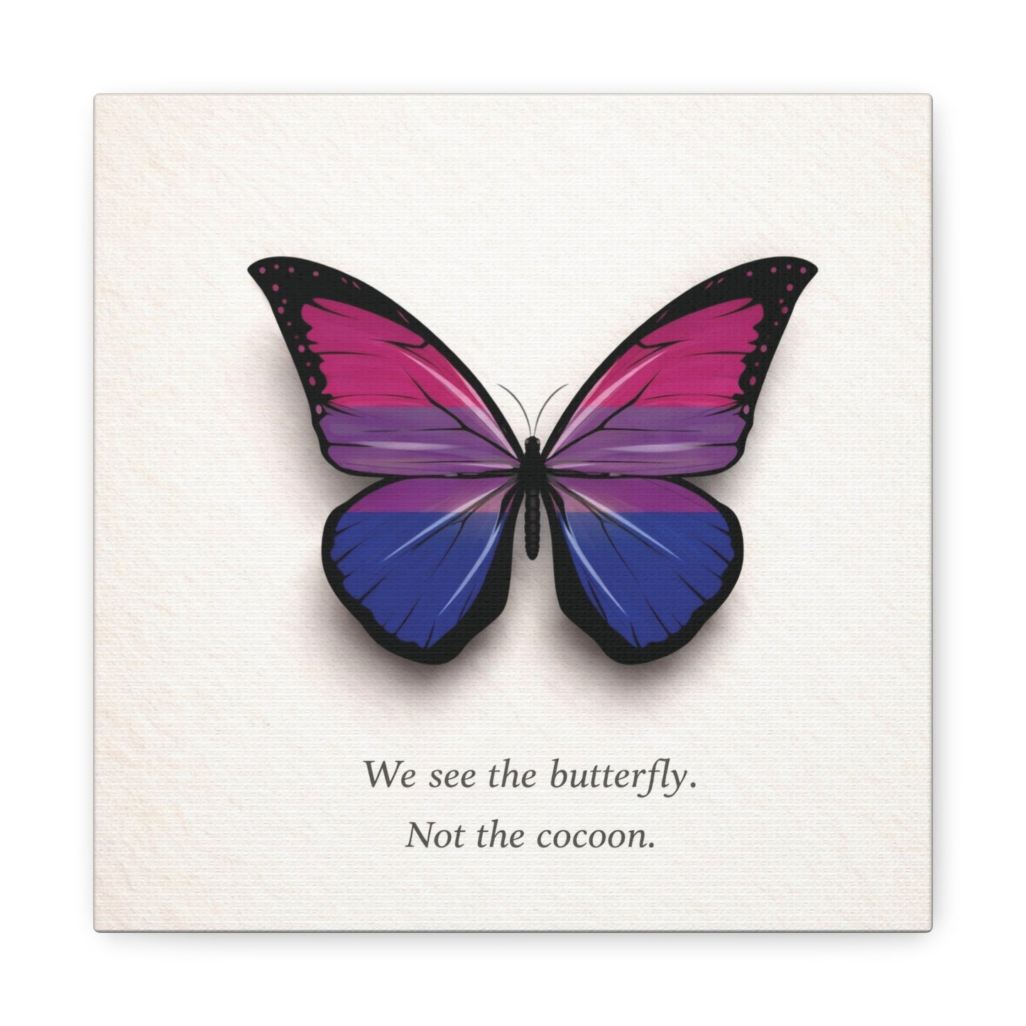 bi pride butterfly | metamorphosis series canvas wall art