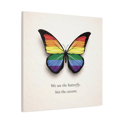 Rainbow Pride Butterfly | Metamorphosis Series Canvas Wall Art