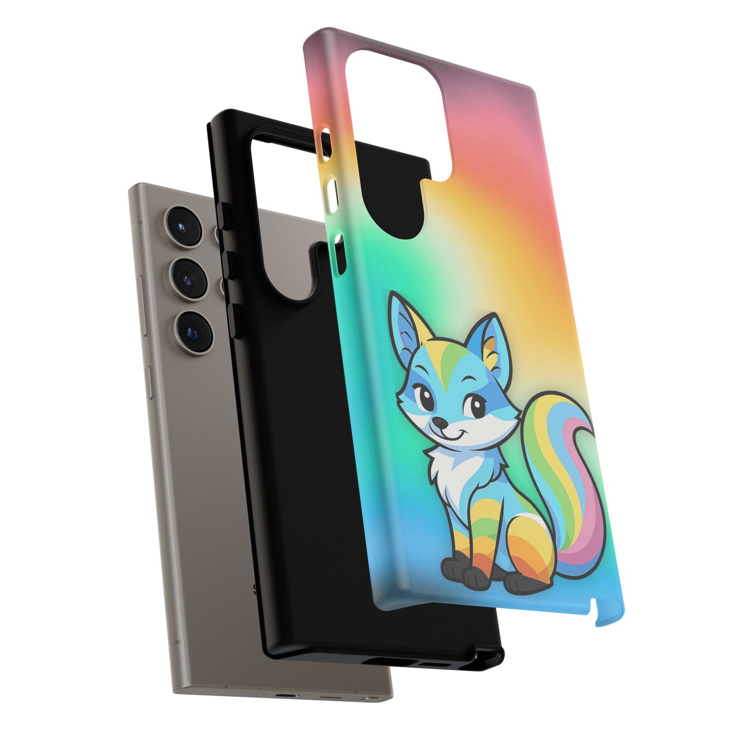 "queer as a fox" – queer pride fox android tough phone case