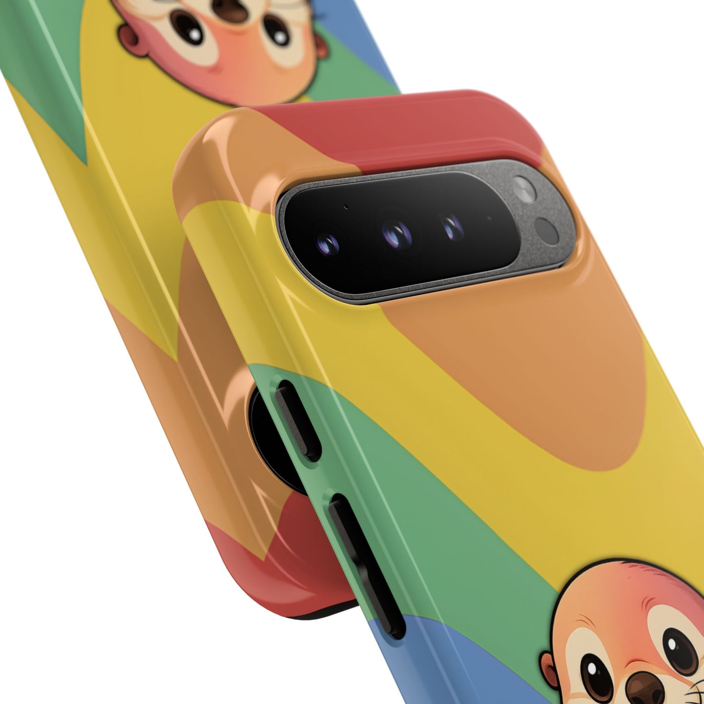 “otterly queer” – retro rainbow pride otter android tough phone case