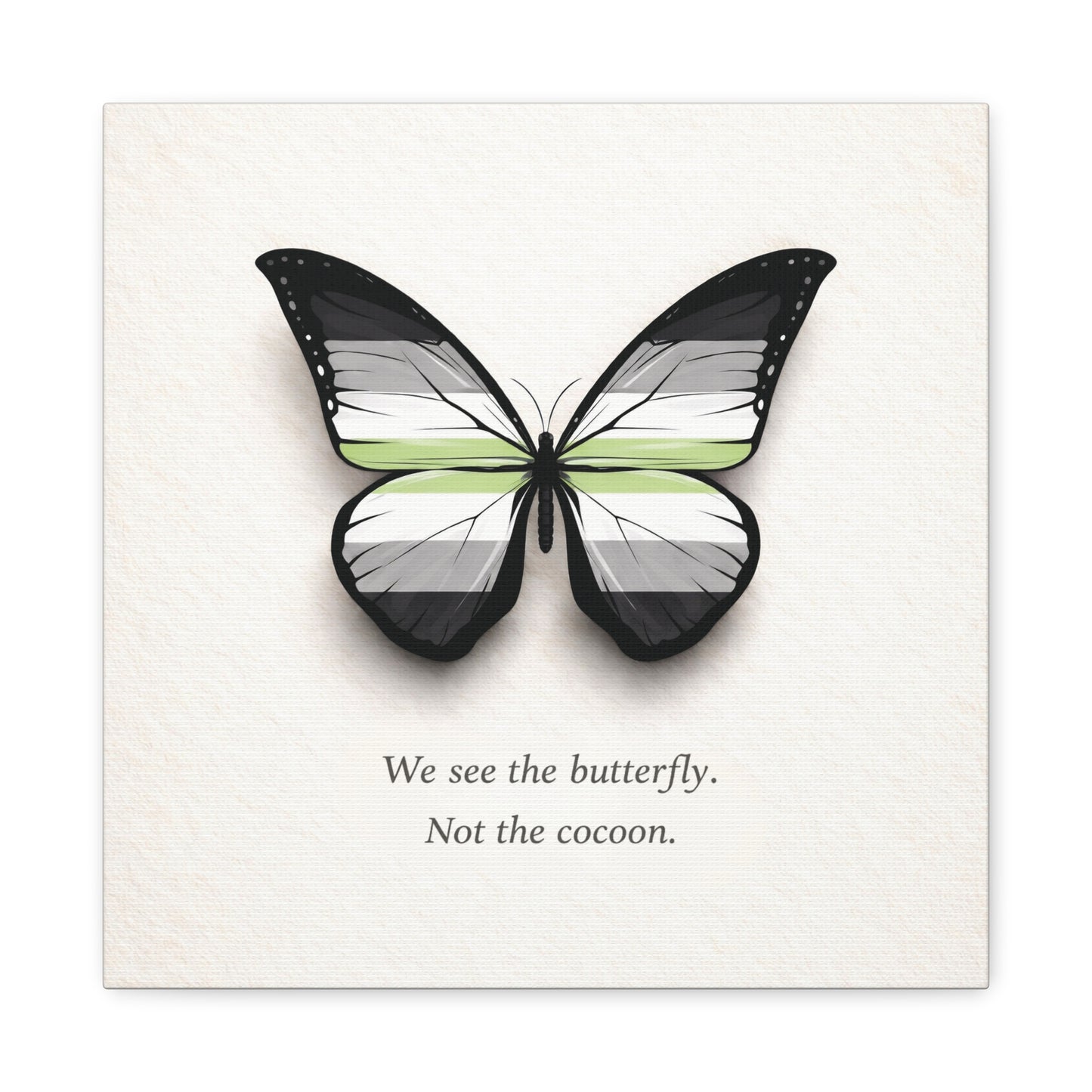 agender pride butterfly | metamorphosis series canvas wall art