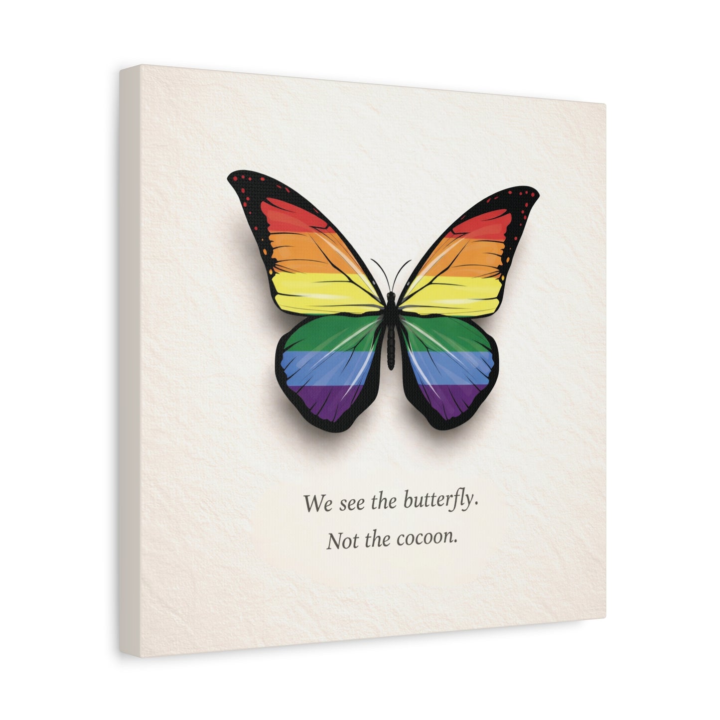 rainbow pride butterfly | metamorphosis series canvas wall art