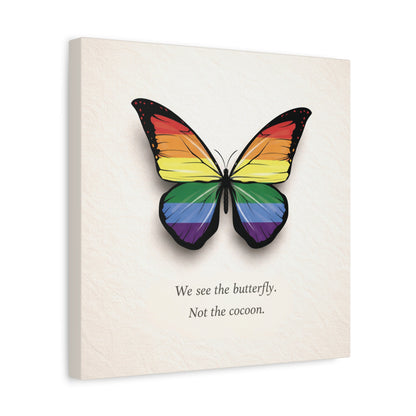 Rainbow Pride Butterfly | Metamorphosis Series Canvas Wall Art