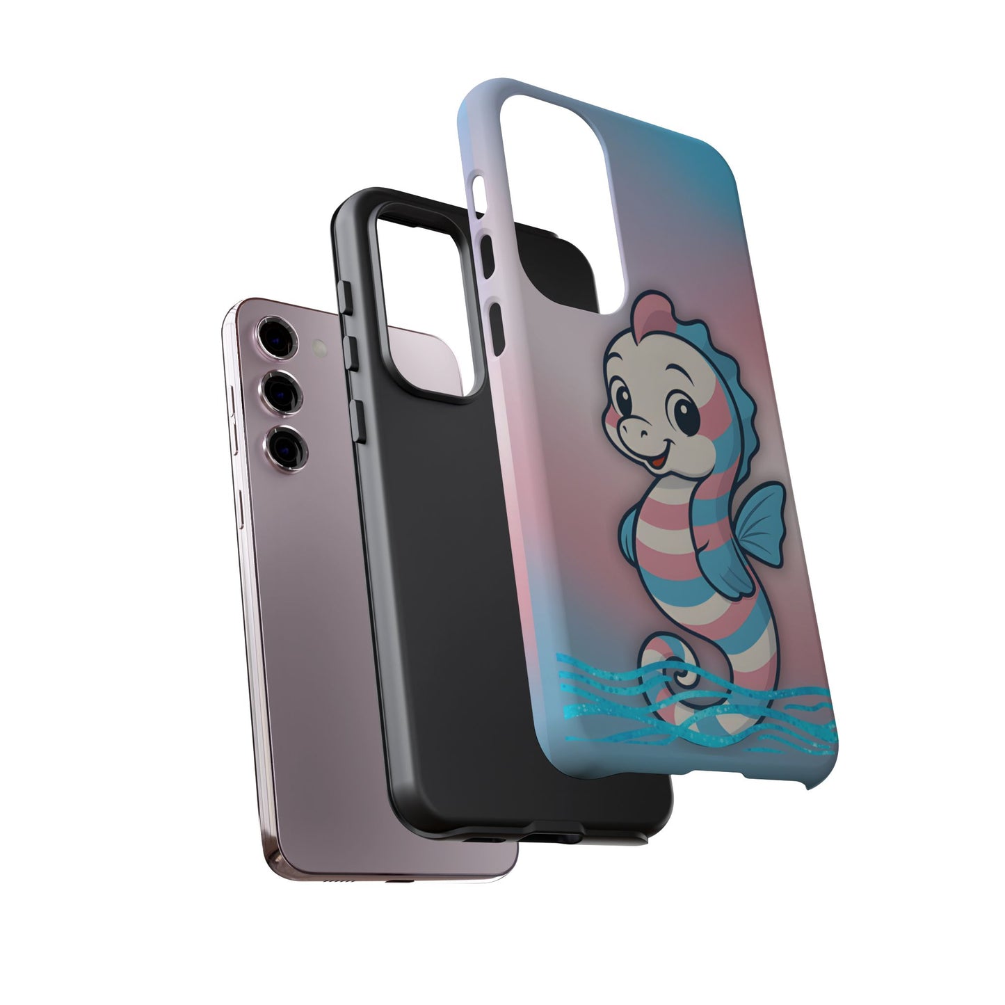 “sea me” – trans pride seahorse android tough phone case