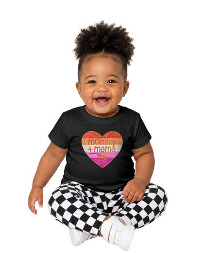 “Mommy + Mama + Me” Baby Jersey T-Shirt
