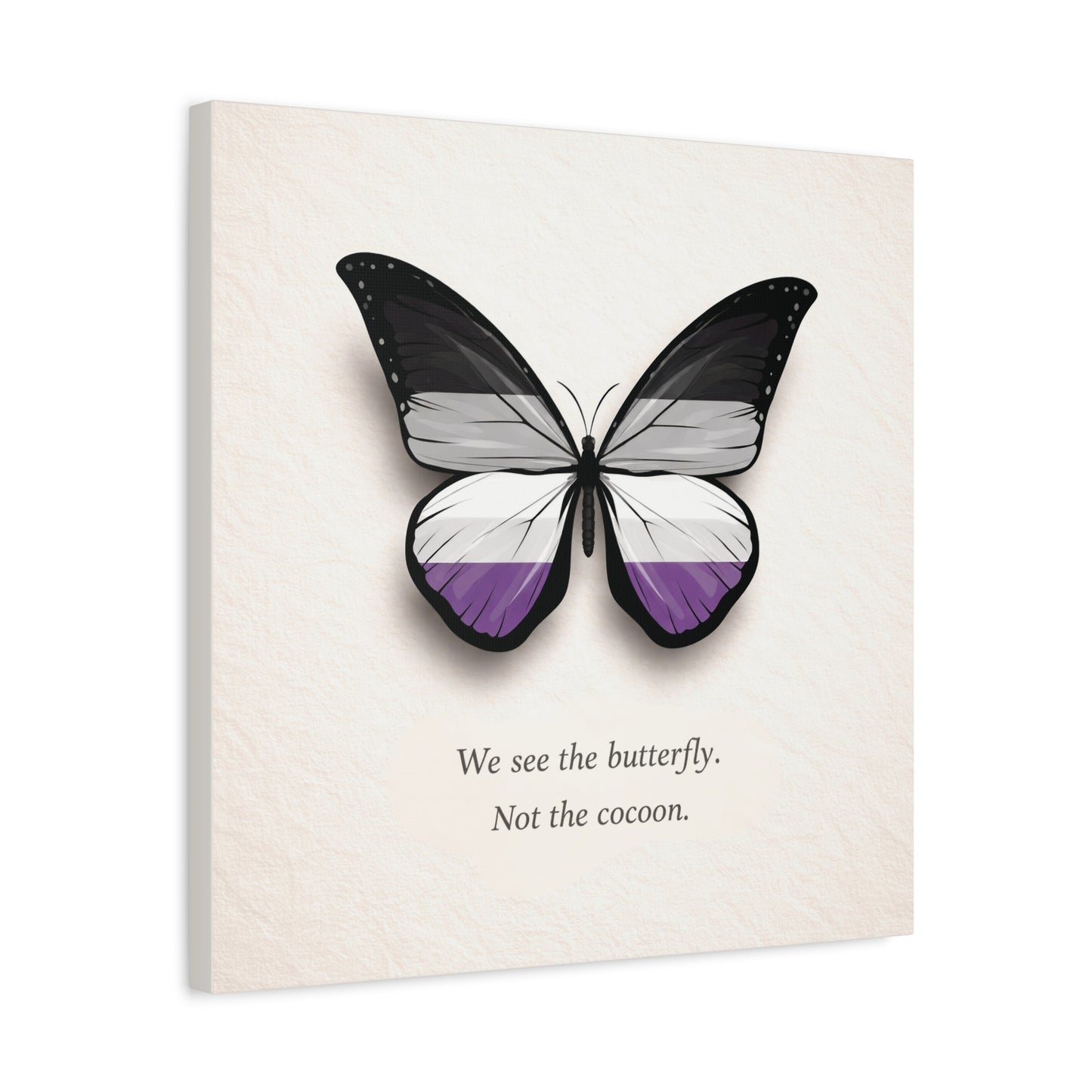 asexual pride butterfly | metamorphosis series canvas wall art