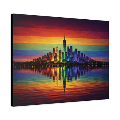 City of Us | LGBTQ Pride Rainbow Skyline Canvas Wall Art