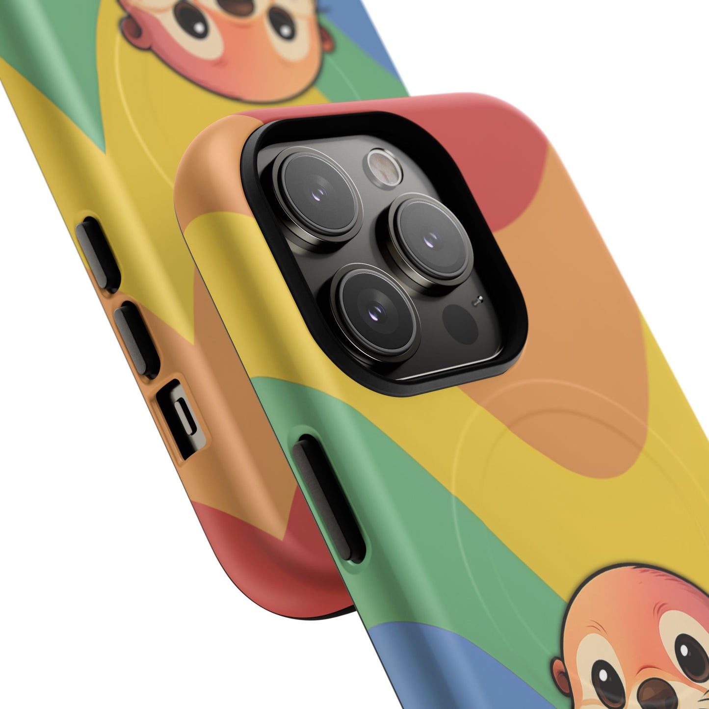 “otterly queer” – retro rainbow pride otter magsafe® iphone tough case