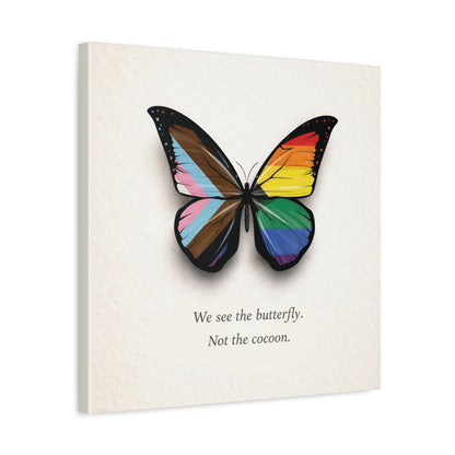 Progress Rainbow Pride Butterfly | Metamorphosis Series Canvas Wall Art